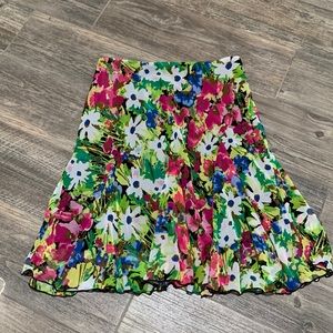 Colorful lined skirt.